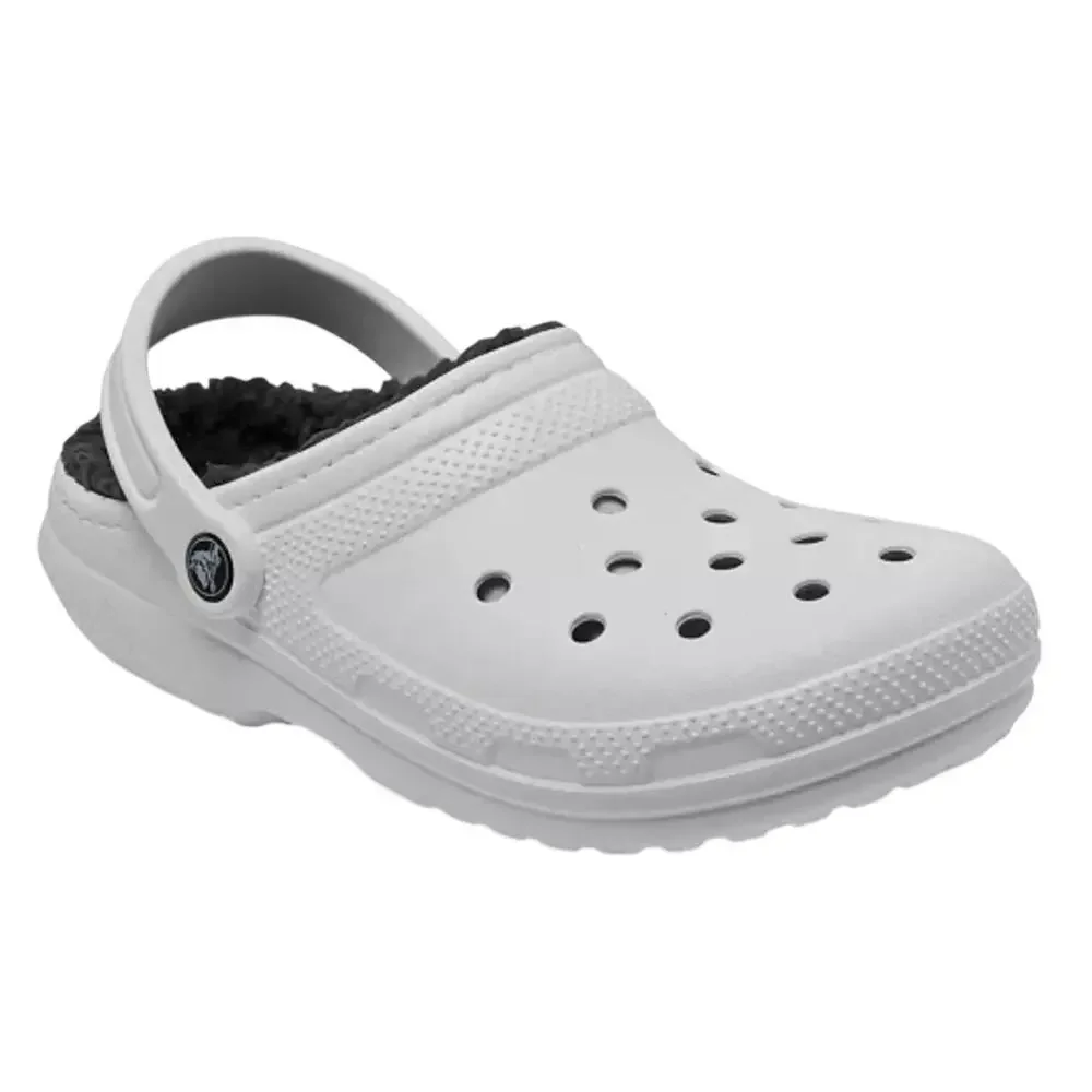 Crocs Men's and Women's Classic Lined Clogs in White, Size M6/W8